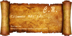 Czimmer Máté névjegykártya